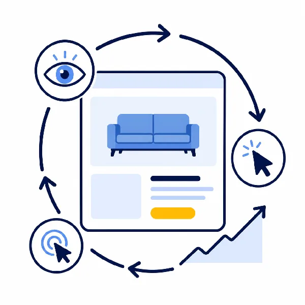 Ixaria system continuously improving product pages based on customer behavior — step 4